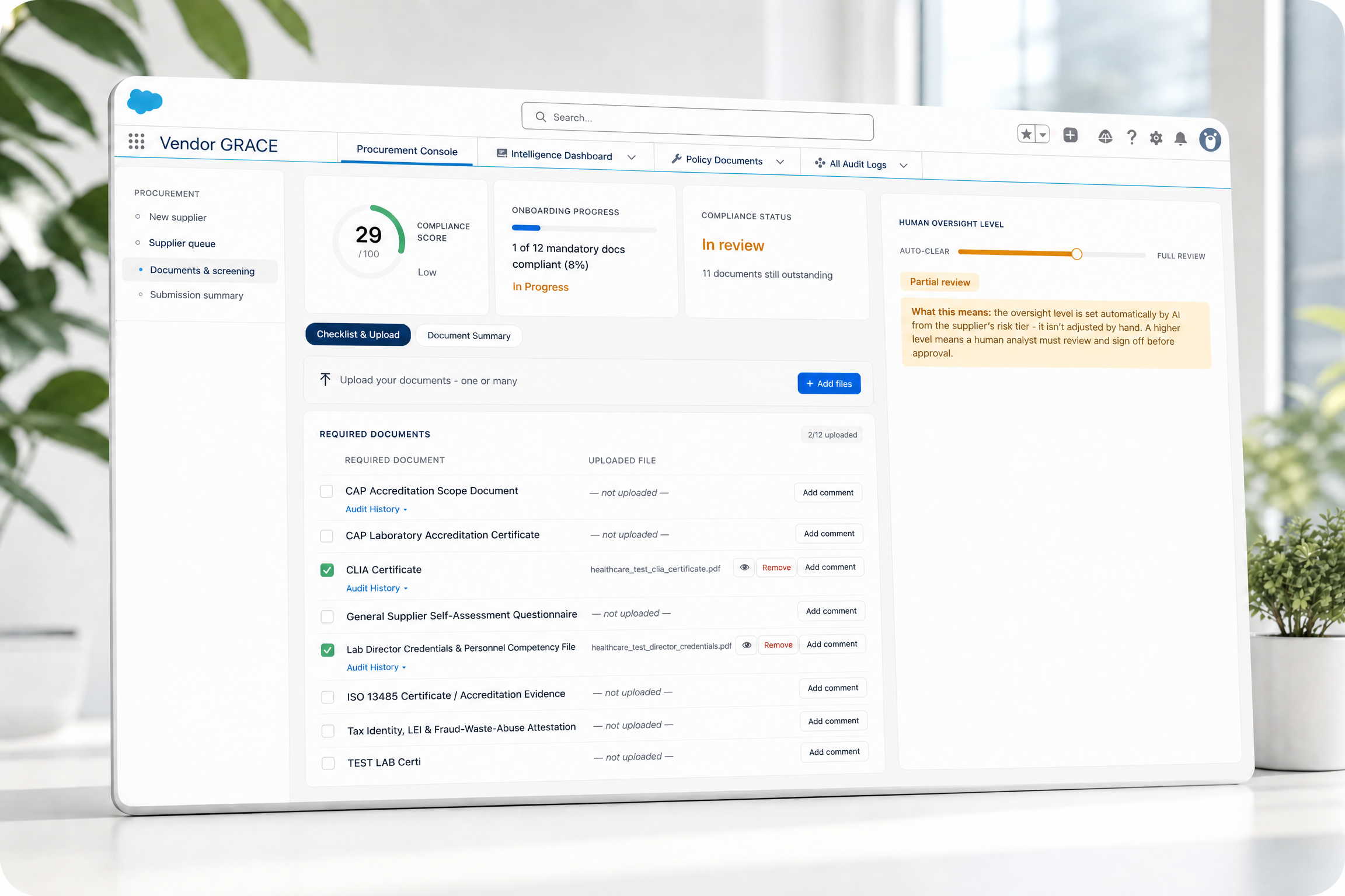 Salesforce AI Procurement Dashboard
